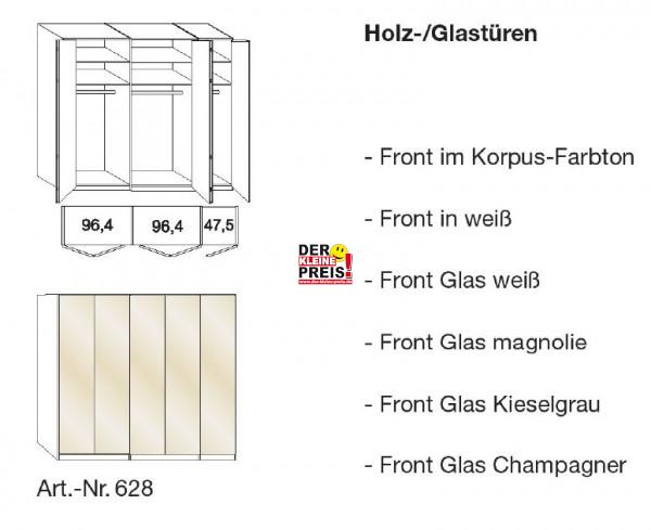 Wiemann Loft - Gleittüren-Panoramaschrank - BxH: 250x216 cm