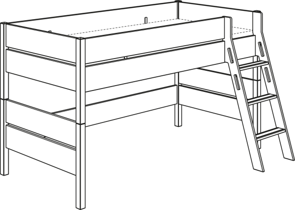 Paidi Spielbett ohne Rutsche ( Höhe 120 cm ) - Sten