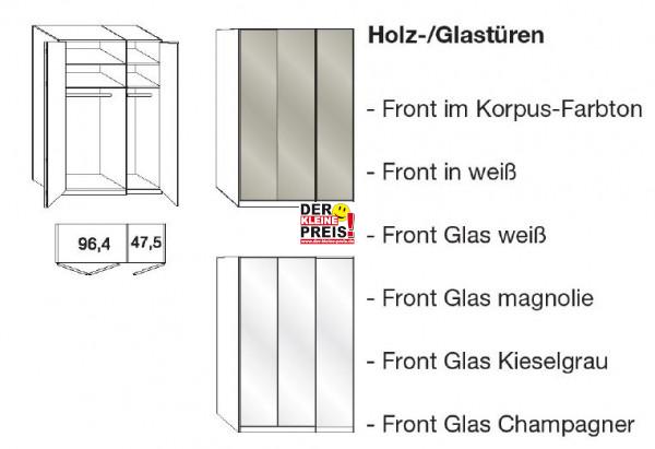 Wiemann Loft - Gleittüren-Panoramaschrank - BxH: 150x216 cm
