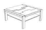 Decker-Möbelwerke - Volterra Plus - Couchtisch mit Holzplatte - Breite 95 cm