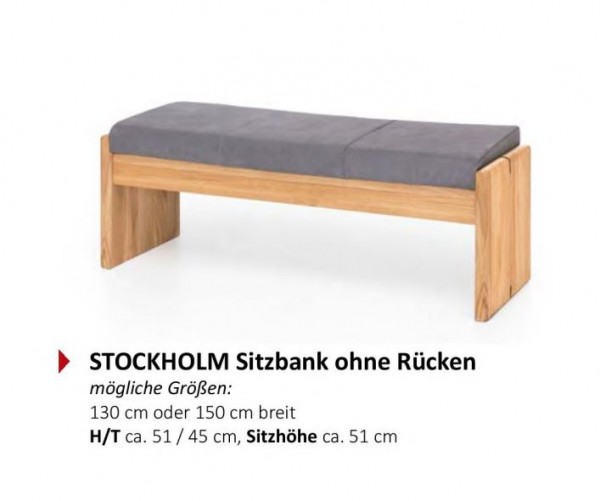 Standard - Stockholm Sitzbank ohne Rücken mit Truhe