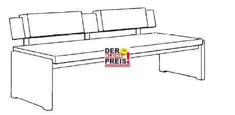 Decker-Möbelwerke - Volterra Plus - Sitzbank mit Rückenlehne - PG 5 Leder - Länge 150 cm