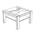 Decker-Möbelwerke - Volterra Plus - Couchtisch mit Holzplatte - Breite 65 cm