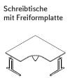 Röhr-Bush - Techno 019 - Schreibtisch mit Freiformplatte - Breite 160 cm