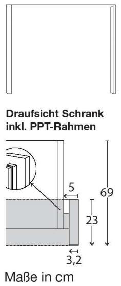 Interliving - Passepartout für Schwebentürenschrank T 23 cm - Serie 1017