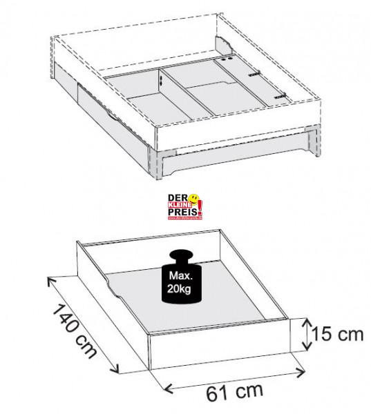 Wiemann Loft - Großraum-Bettschubkasten für Fußteilhöhe 48 cm