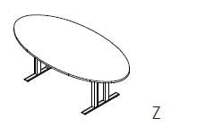 Röhr-Bush - Techno 019 - Konferenztisch mit Ovalplatte - Breite 220 cm