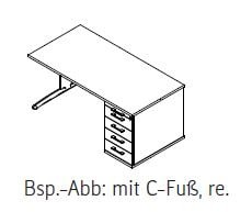 Röhr-Bush - Techno 019 - Schreibtisch mit durchgehender Rechteckplatte - Breite 160 cm