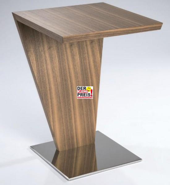 Hasse Holz-Design-Beistell-Tisch - Modell 7146- Sockel in Edelstahl