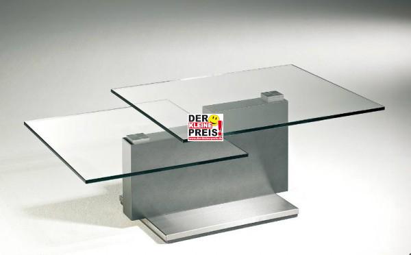 Hasse Glas-Couchtisch - Modell 7670- obere Tischplatte schwenkbar