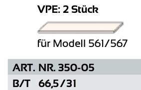Voss-Möbel - Montana - Einlegeboden für Modell 561 / 567 - 350-05 (2-ER Set)