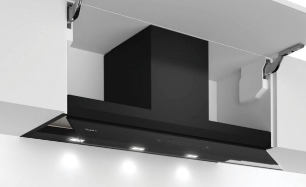 Neff-Collection - N 70 Integrierte Designhaube 90 cm Klarglas schwarz bedruckt - D95XAM2S0