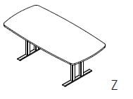 Röhr-Bush - Techno 019 - Konferenztisch mit Stichbogenplatte - Breite 200 cm