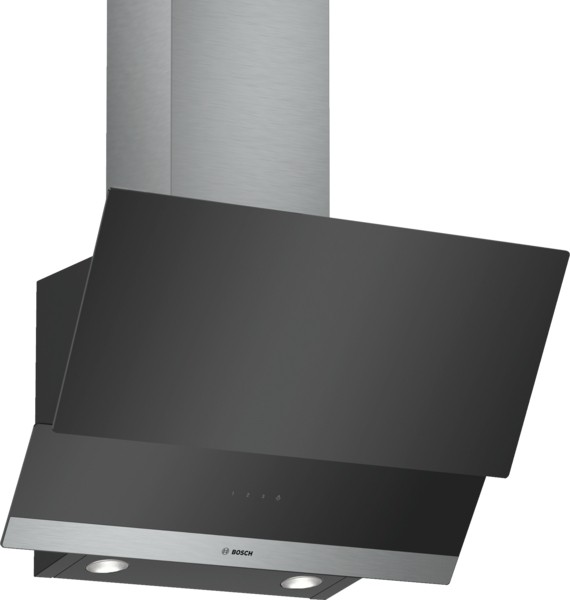 Bosch Serie 2, Wandesse, 60 cm, Klarglas schwarz bedruckt DWK065G60