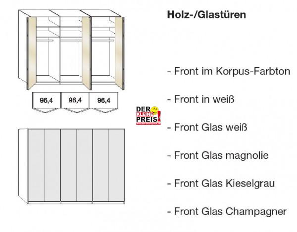 Wiemann Loft - Gleittüren-Panoramaschrank - BxH: 300x216 cm