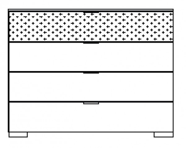 Staud Includo - Kommode mit 4 Schubkasten - Teil-Color-Front - 66496