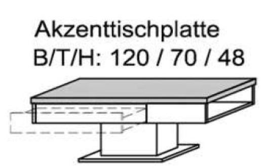 Schröder Zermatt - Couchtisch (fahrbar) - Nr. RCTD120