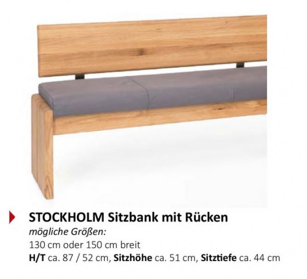 Standard - Stockholm Sitzbank mit Rückenlehne und Truhe