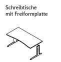 Röhr-Bush - Techno 019 - Schreibtisch mit Freiformplatte - Breite 180 cm