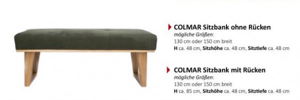Standard - Colmar Sitzbank ohne Rücken