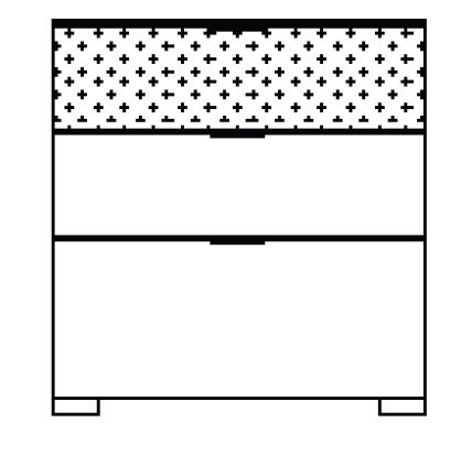 Staud Includo - Nachttischkonsole mit 3 Schubkasten - Teil-Color-Front - 36436